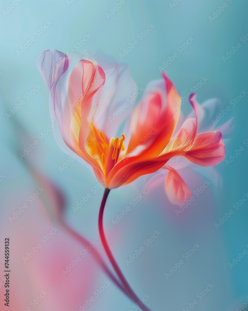 Macro of a colorful flower in movement Macro of a colorful flower in movement