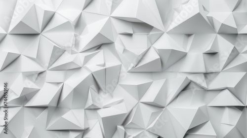 Fascinating patterns on an abstract white background, decorated with paper triangles.