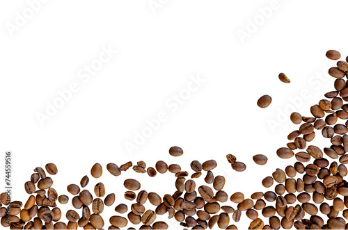 coffee beans background isolated