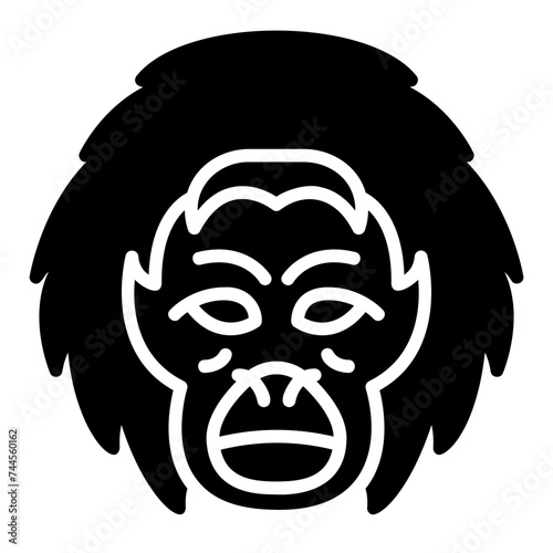 orangutan glyph icon