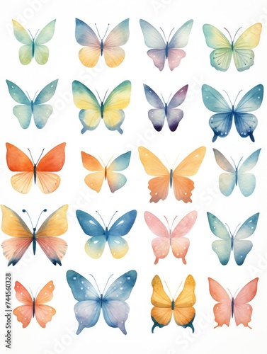 Diverse Group of Colorful Butterflies. Printable Wall Art.