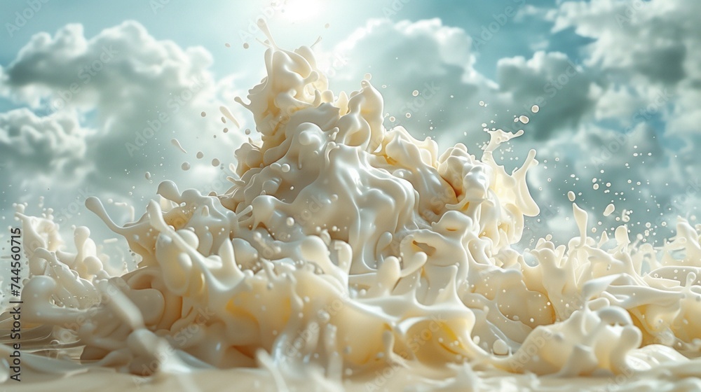 Milk splash and Yogurt and whipped cream look delicious. Milk splash and Yogurt and whipped cream look delicious.