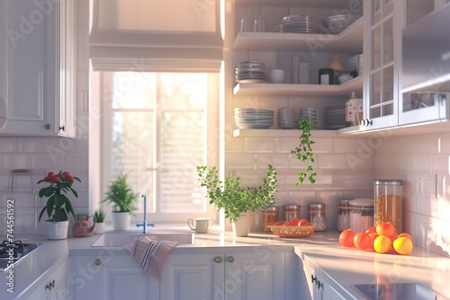 Modern interior of kitchen in new house