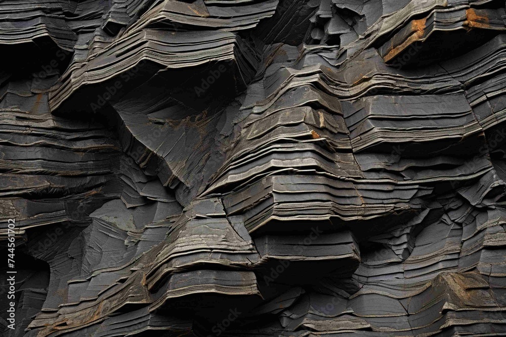 Jagged shale pieces loosely stacked - obrazy, fototapety, plakaty 
