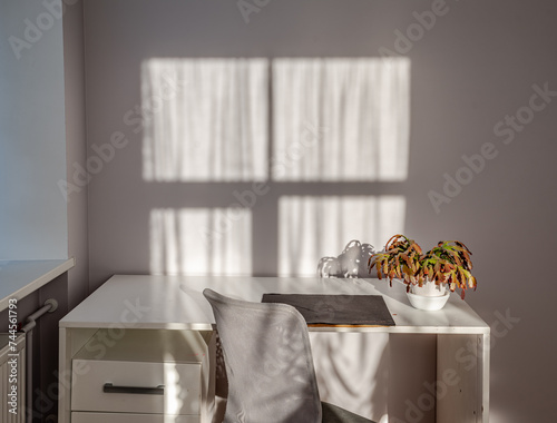 Living room in the modern flat. Lighti from th ewindow.