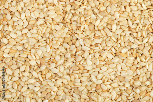 Sesame seeds as a background. Top view. Flat lay