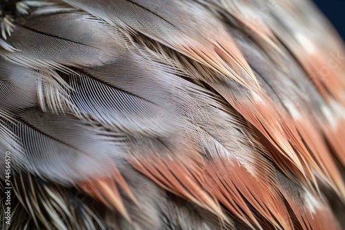 Owl feather close-up revealing soft barbs for silent flight photo