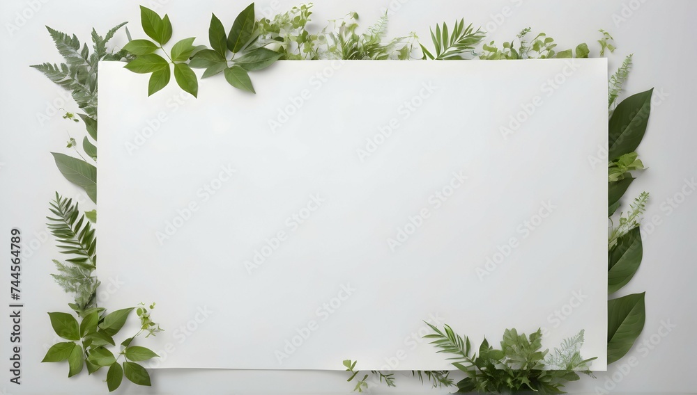 only the header of a white sheet of paper with vegetation on the background