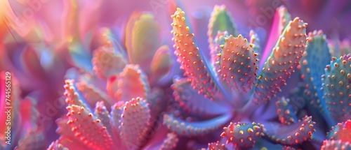 Succulent Symphony: Macro exploration captures the harmonious symphony of colors and textures in a cactus.