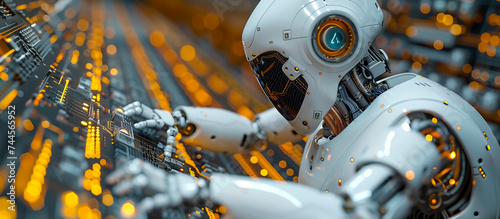 ai futuristic robot working 