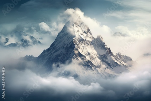 Stratus cloud blanket covering a mountain peak © Dan
