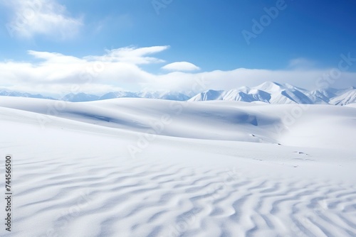 Surface hoar sparkling on untouched snowfield