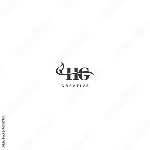 Initial HG logo beauty salon spa letter company elegant