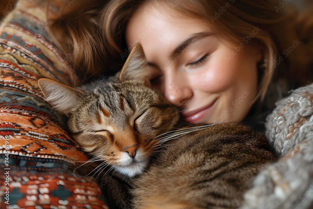 Funny huge ginger cat sleeping soundly Funny huge ginger cat sleeping soundly