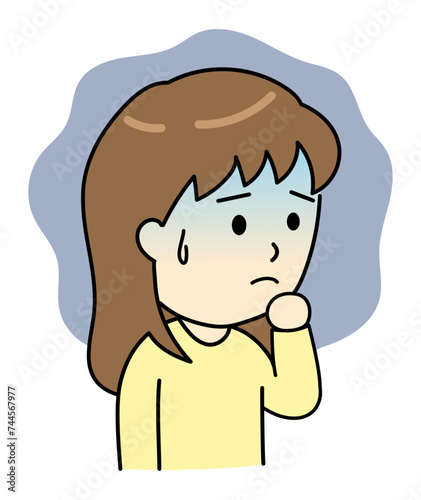 不安で青ざめた顔の若い女性