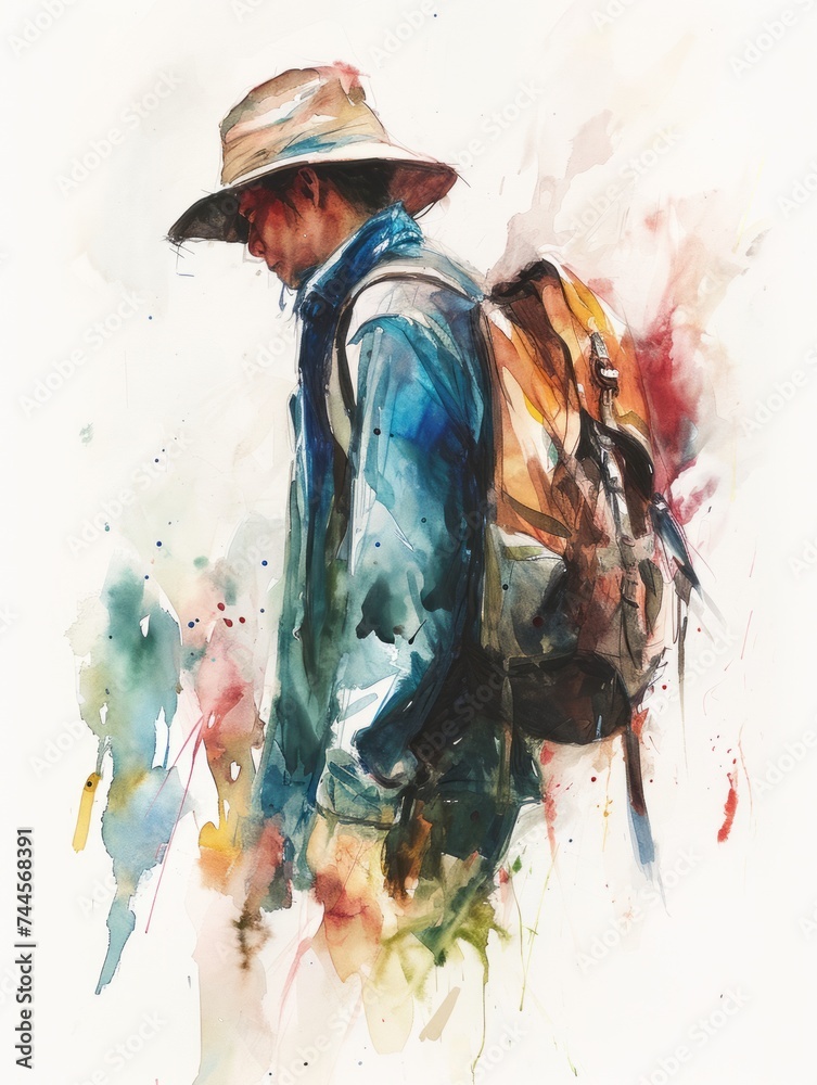 Watercolor Wanderlust: Bangkok Traveler Tourist Watercolor Wanderlust: Bangkok Traveler Tourist