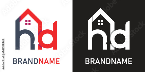 Letter hd home logo design template