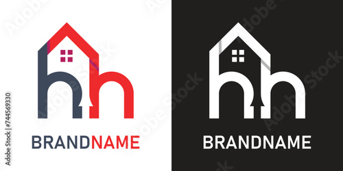 Letter hh home logo design template