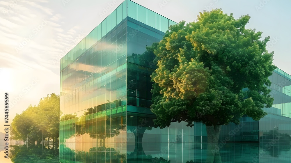 Reference Environment Building Foto de Sustainable green building. Eco-friendly building. Sustainable ...