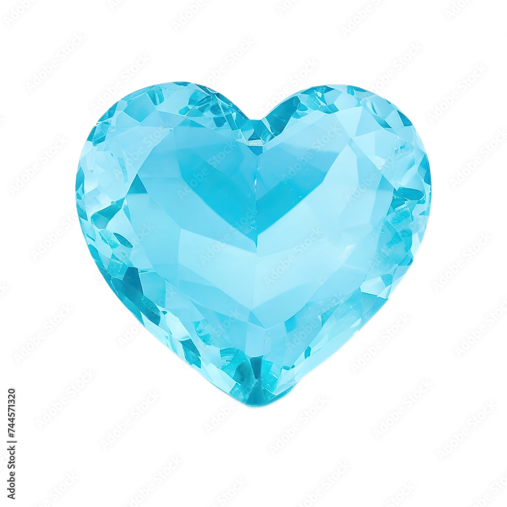 An aquamarine heart on a white background. An aquamarine heart on a white background.