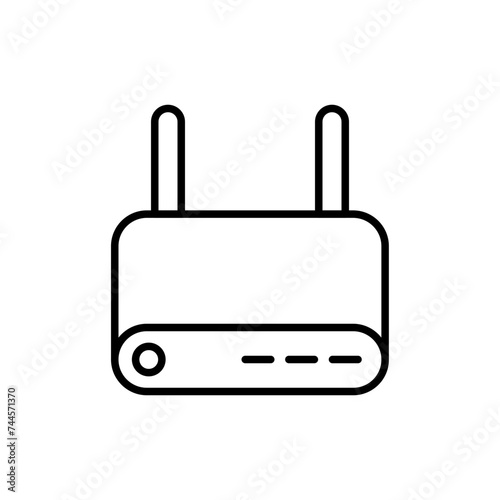 Router outline icons, minimalist vector illustration ,simple transparent graphic element .Isolated on white background