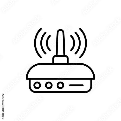 Router outline icons, minimalist vector illustration ,simple transparent graphic element .Isolated on white background