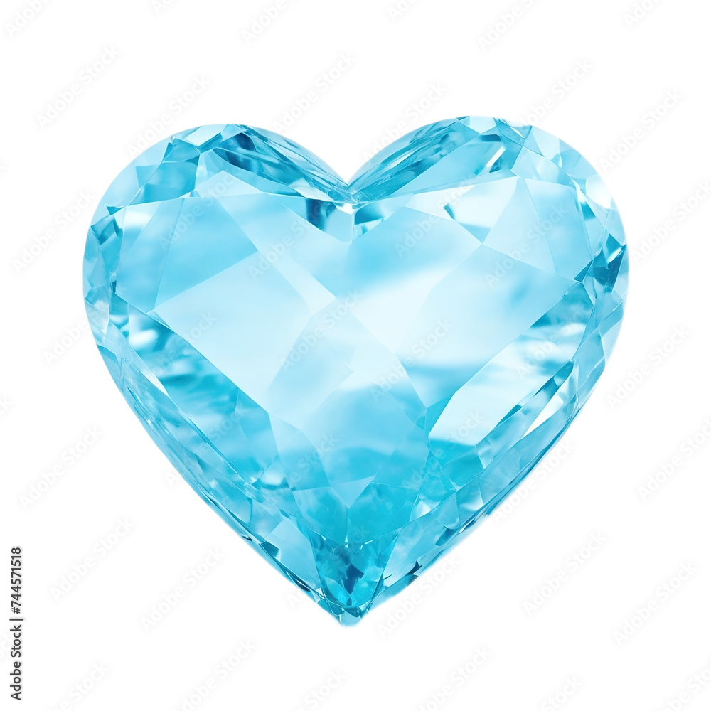 An aquamarine heart on a white background.