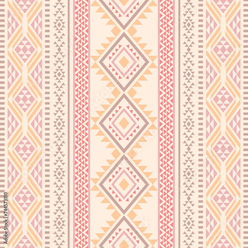 Navajo southwest geometric seamless pattern fabric colorful design for textile printing