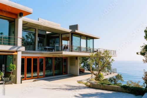 Contemporary Coastal Castle: Steel and Concrete Mansion