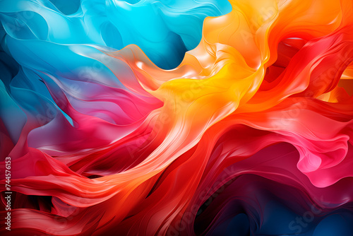 Abstract waves, abstract multicolor background, banner.