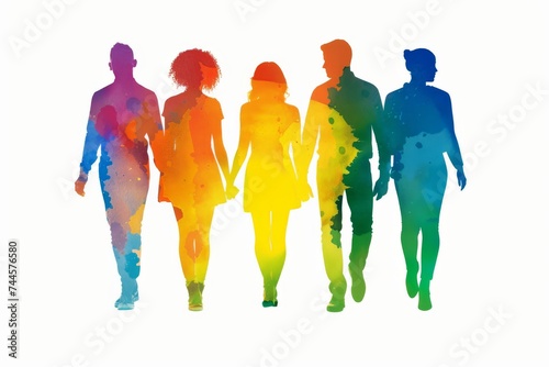 LGBTQ Pride inclusive community. Rainbow shocking pink colorful compromise diversity Flag. Gradient motley colored border LGBT rights parade festival human rights pride community equality
