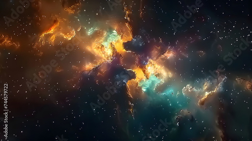 nebula and space, galaxy in space, Starry Night Cosmos, Supernova background wallpaper, Generative AI 