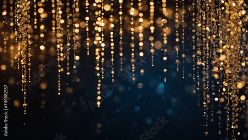 background of abstract glitter lights. Replace the gold with platinum and the black with onyx. Maintain the de-focused effect and format it as a banner.