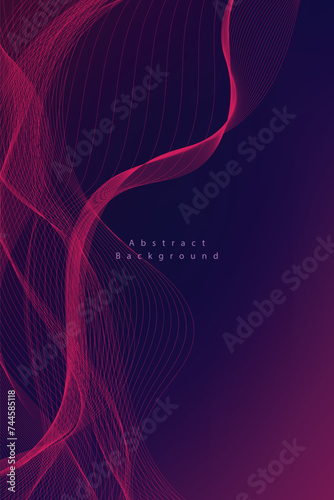 Abstract vector gradient background with waves