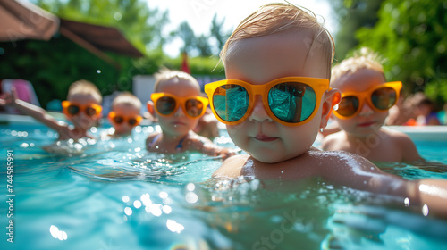 a little one captures the essence of fun in the sun with a poolside selfie