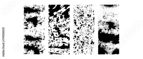 Ink spread roll splash texture grunge set