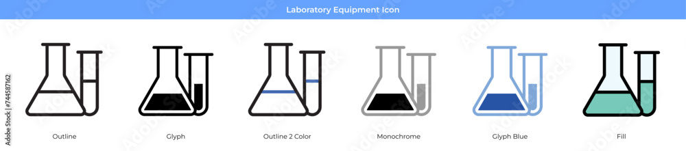Laboratory Equipment Icon Set Laboratory Equipment Icon Set