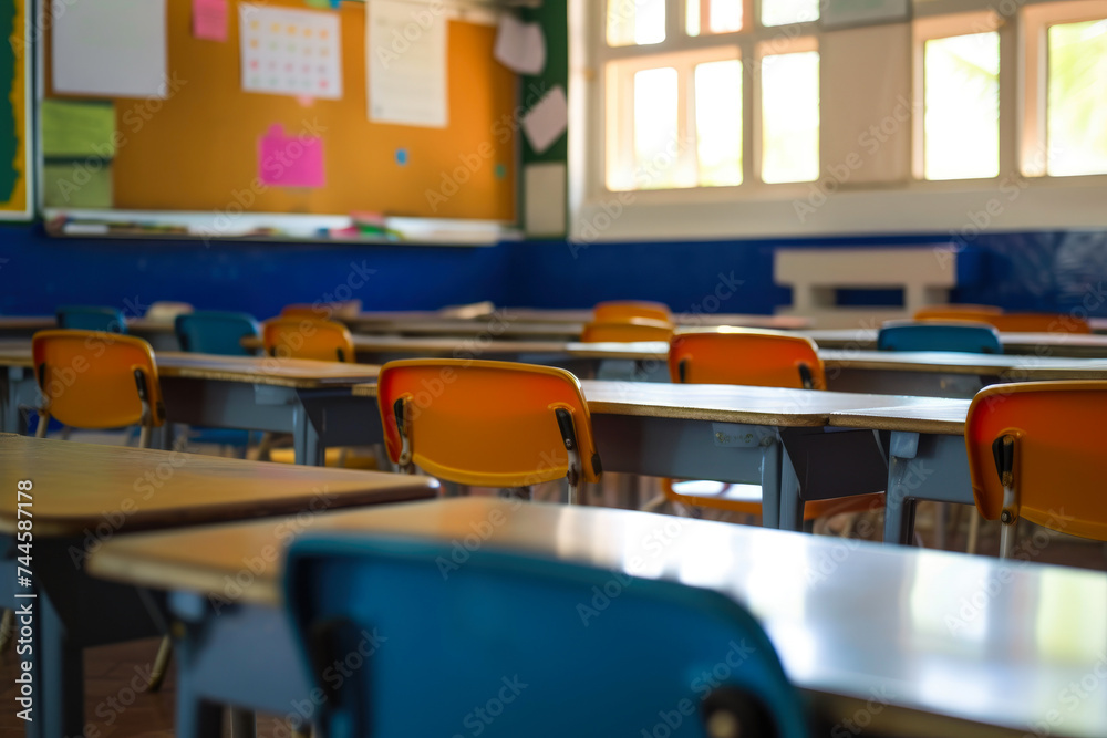 Unsharp Empty Classroom Interior Unsharp Empty Classroom Interior