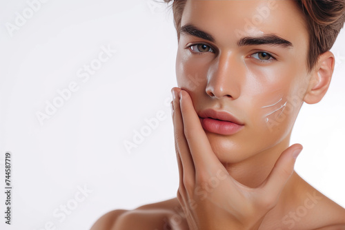 Perfection Personified: Male Model, Skin Touch, Studio Scene