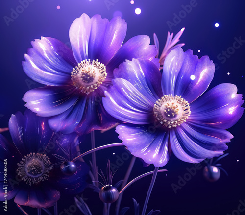 Abstract Purple Flowers Background for Wallpapers and Home Decor