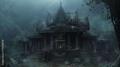 A striking architectural masterpiece infused with the eerie essence of Thai horror classics