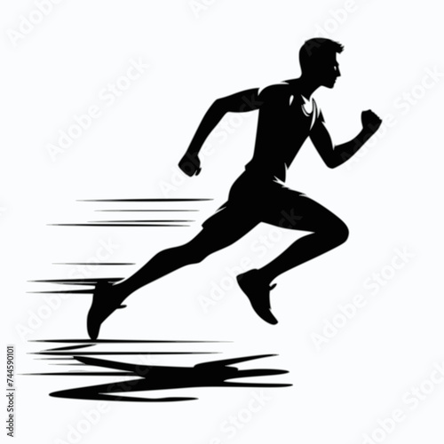 silhouette of a runner