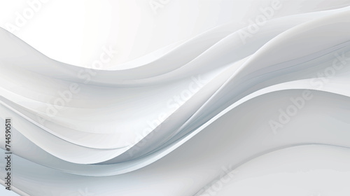 Abstract soft shiny white gray wavy line background graphic design. Modern blurred light curved lines banner template 