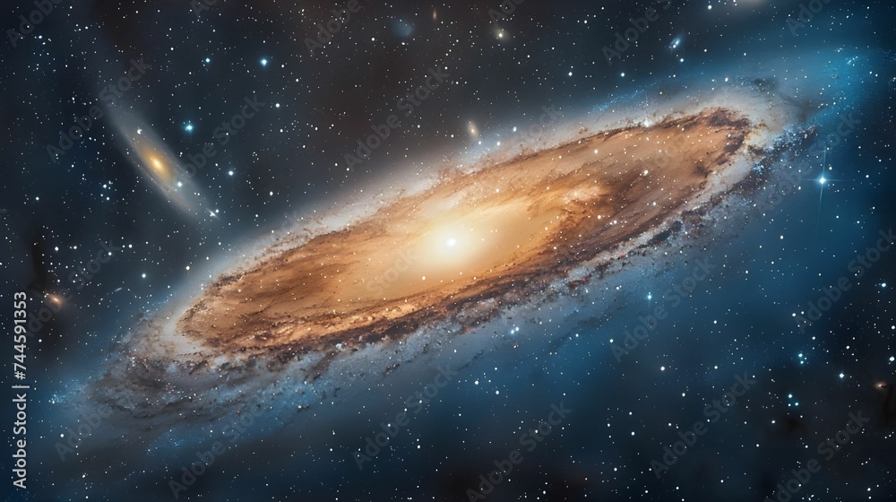 Fototapeta premium Andromeda Galaxy Shining in Star-Filled Sky Ai generated