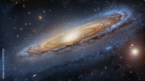 Stunning Andromeda Galaxy with Starry Background Ai generated