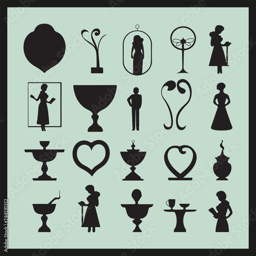 set of icons of people, Admire Shapes set