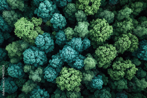 Close up of bunch of green trees