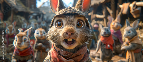 selfie of a cartoon rabbit 