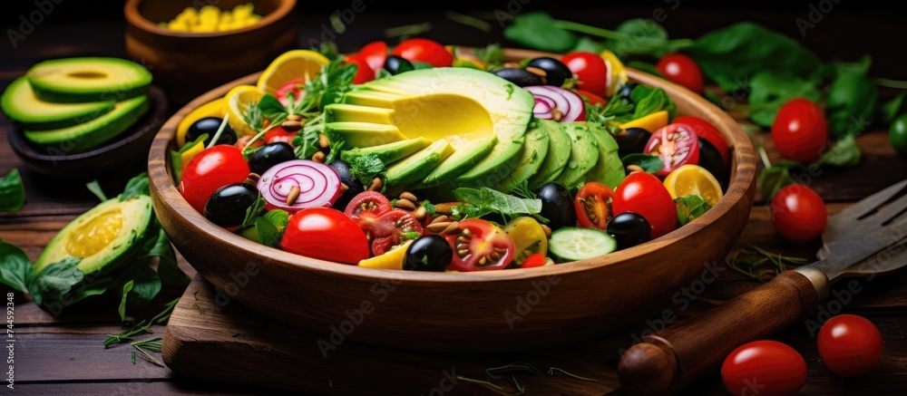 Eating a nutritious salad for a healthy and satisfying meal is an important part of a balanced diet and self-care.