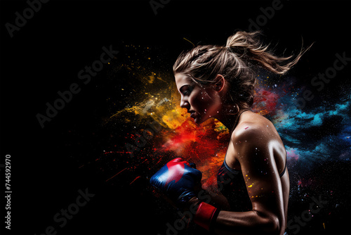 sport boxing game on background